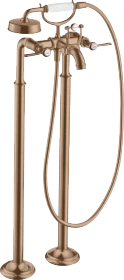 Hansgrohe Axor Montreux 2-Griff Wannenarmatur bodenstehend mit Hebelgriffen brushed red gold