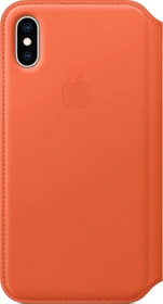 Apple Leder Folio Case für iPhone XS orange
