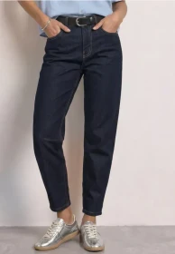 Street One High Waist Barrel Leg Jeans rinse blue washed (Damen)
