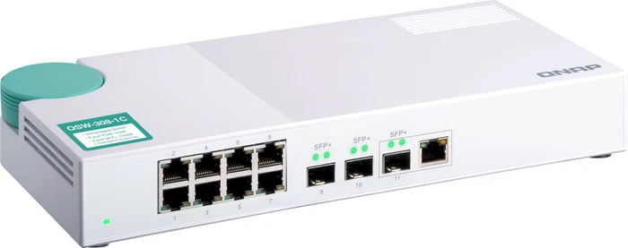 QNAP QSW-300 Desktop Gigabit Switch, 8x RJ-45, 2x SFP+, 1x RJ-45/SFP+