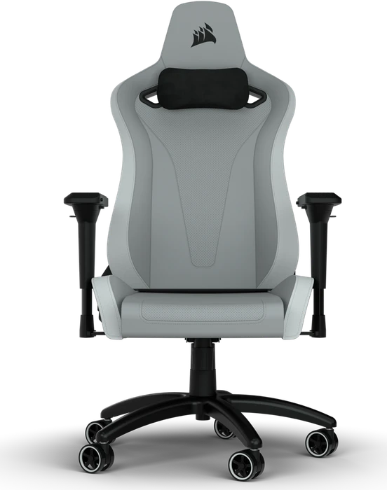 Corsair TC200 Plush Leatherette Gamingstuhl, hellgrau/weiß