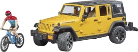 Bruder Profi-Serie Jeep Wrangler Rubicon Mountainbike und Radfahrer