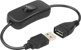 USB-A Adapterkabel mit Schalter, USB 2.0, 30cm (verschiedene Markenbezeichnungen)