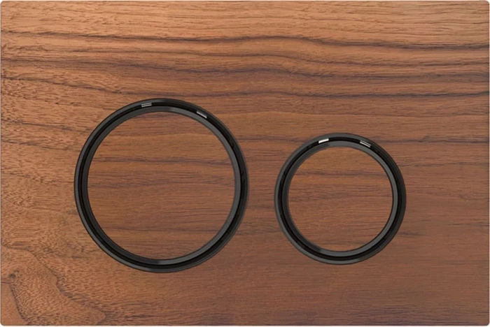 Geberit Sigma21 Betätigungsplatte Nussbaum amerikanisch/schwarz chrom