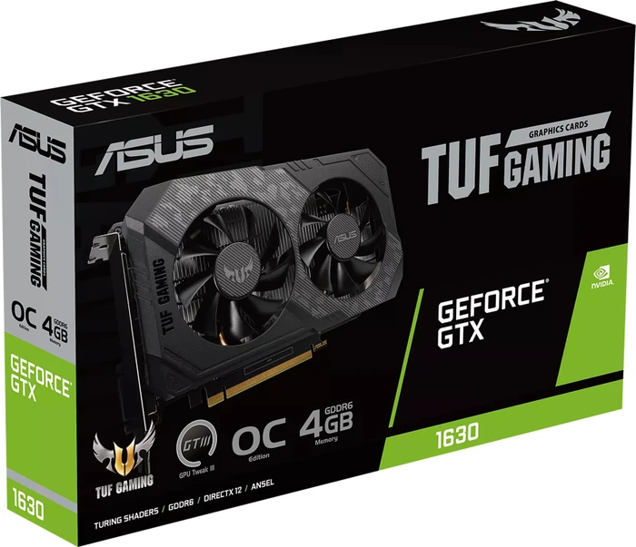 ASUS TUF Gaming GeForce GTX 1630 OC, TUF-GTX1630-O4G-GAMING, 4GB GDDR6, DVI, HDMI, DP