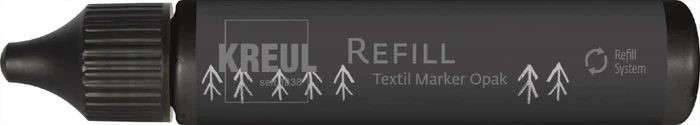 Kreul Textil Marker Opak Refill, schwarz, 25ml