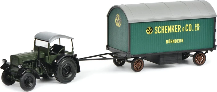 Schuco Deutz F3 mit Verdeck und Hänger Schenker