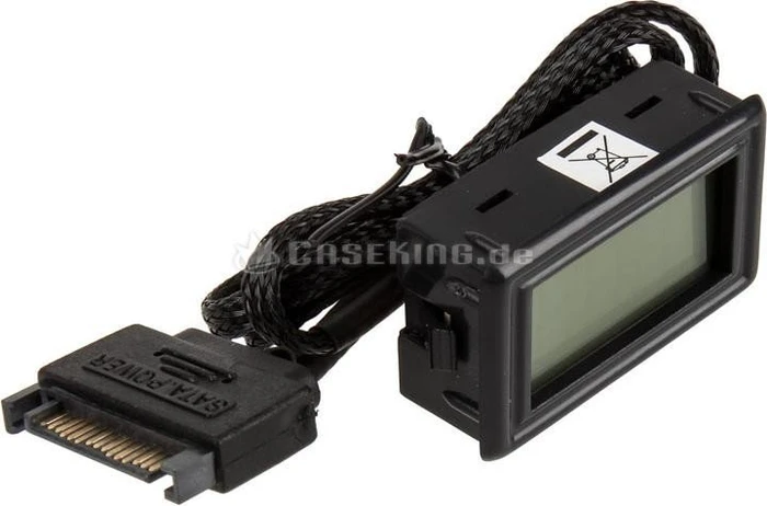 XSPC LCD Temperatursensor schwarz, weiße Schrift inkl. 1/4" Sensor V3