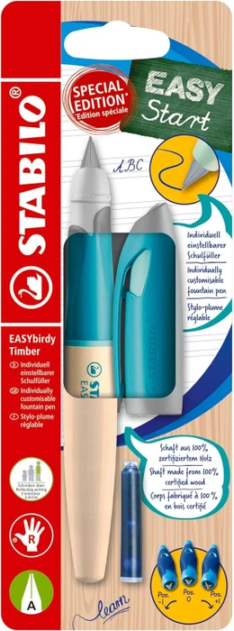 STABILO EASYbirdy Timber Ahornholz/blau, rechte Hand, Anfänger, Blister