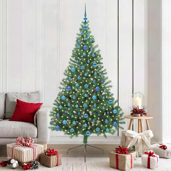 vidaXL Künstlicher Weihnachtsbaum, 210cm, inkl. LED-Beleuchtung