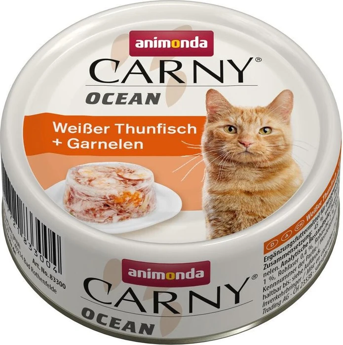 animonda Carny Ocean weißer Thunfisch und Garnelen, 960g (12x 80g)