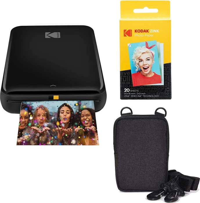 Kodak Step Instant, schwarz, Fotodrucker, Bundle Reiseset