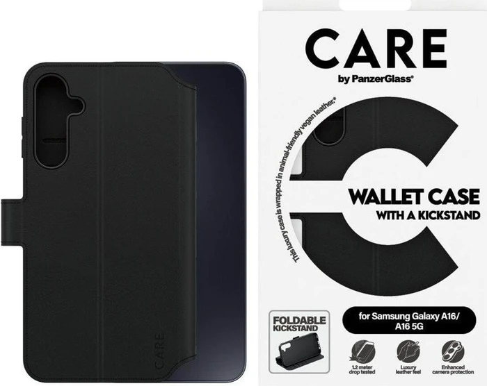 PanzerGlass Care Wallet Case w. Kickstand für Samsung Galaxy A16 5G schwarz