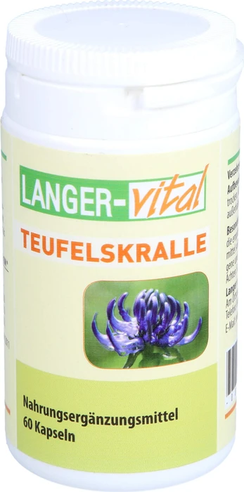 Langer-vital Teufelskralle 250mg + Vitamin C + Zink + Selen Kapseln, 60 Stück