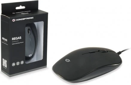 Conceptronic REGAS Optische Tischmaus schwarz, USB