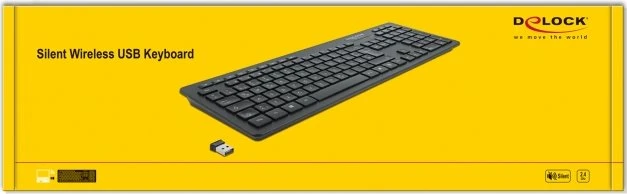 DeLOCK Silent Wireless Keyboard schwarz, USB, DE