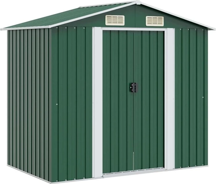 vidaXL Metall Gerätehaus 204x132cm grün