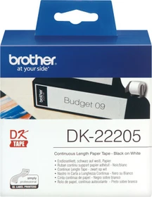 Brother Endlosetiketten DK-22205, 62mm, 30.5m, weiß/schwarz