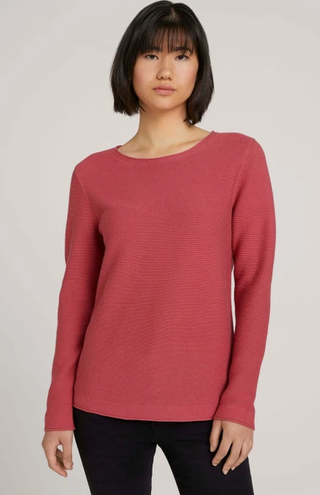 Tom Tailor Rundhalsausschnitt Strickpullover cozy pink (Damen)