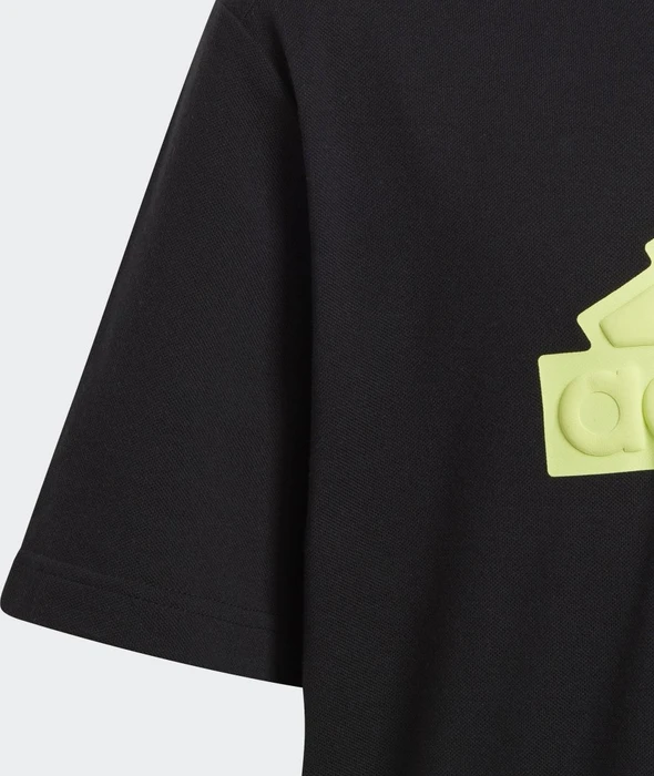 adidas Future Icons Logo Piqué T-Shirt kurzarm black/pulse lime (Junior)