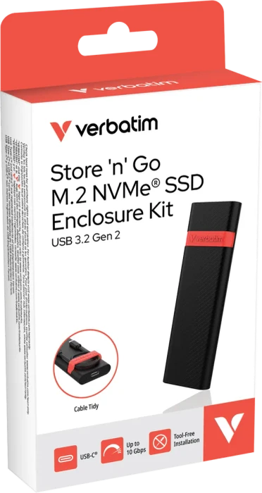 Verbatim M.2 NVMe SSD Gehäuse-Kit, USB-C 3.1