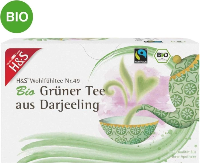 H&S Nr.49 Bio Grüner Tee aus Darjeeling Beutel, 20 Stück