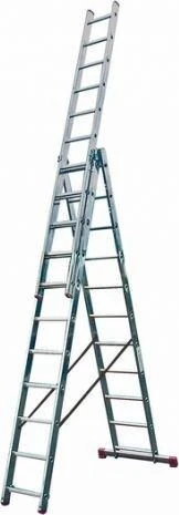 Krause Corda Alu 3-tlg. Teleskop-Mehrzweckleiter, 3x 9 Stufen