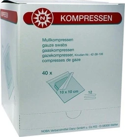 Nobamed Mullkompressen 12-fach, 10 x 10cm, 80 Stück (40x 2 Stück)