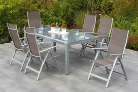 Merxx Carrara Gartenmöbel-Set taupe, 7-tlg.