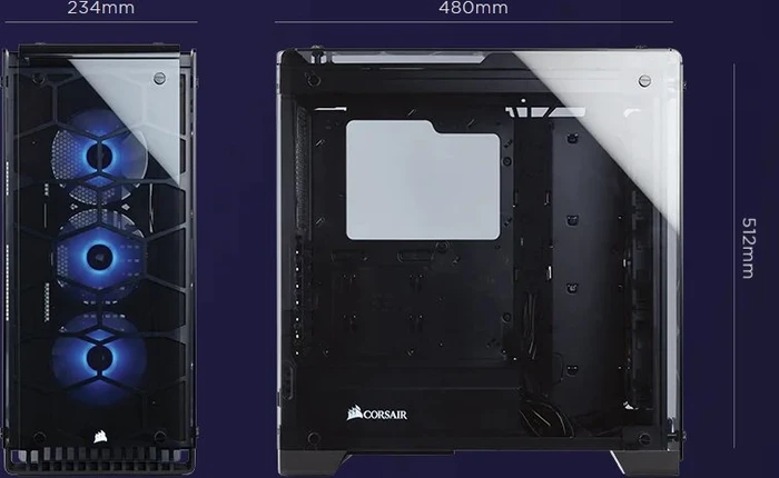 Corsair Crystal Series 570X RGB, schwarz, Glasfenster