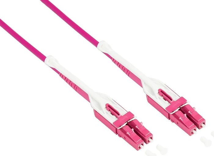Good Connections Uniboot LWL Duplex Kabel, OM4, 2x LC Stecker/2x LC Stecker, 2m, violett