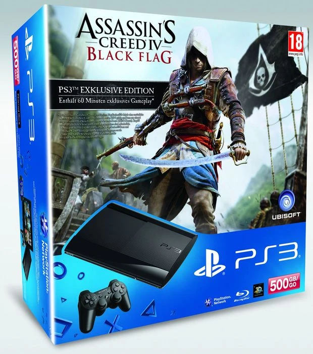 Sony PlayStation 3 Super Slim - 500GB Assassin's Creed IV: Black Flag Bundle schwarz