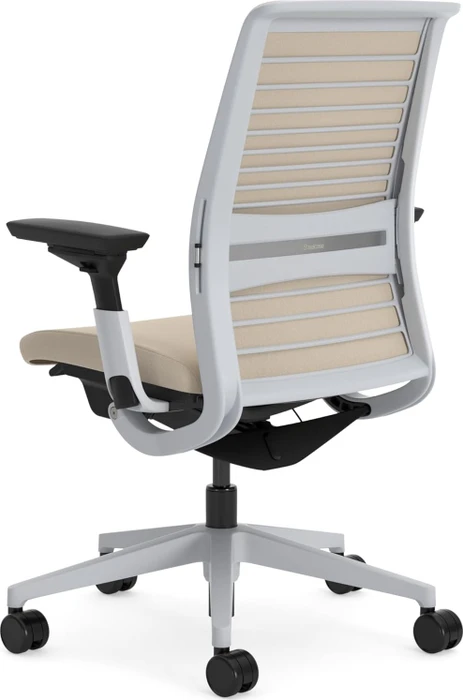 Steelcase Think Bürostuhl mit Armlehnen, beige/weiß