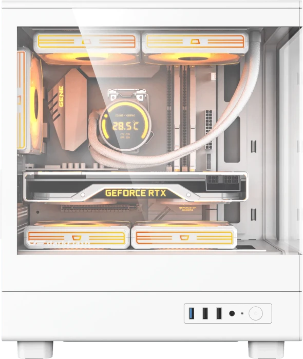 DarkFlash DB330M White, Glasfenster