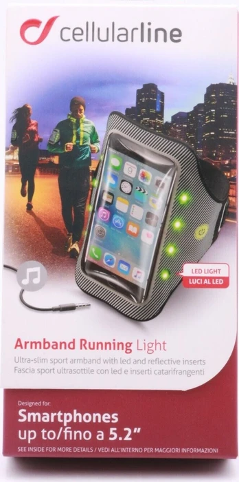 Cellularline Armband Running Light 5.2" schwarz