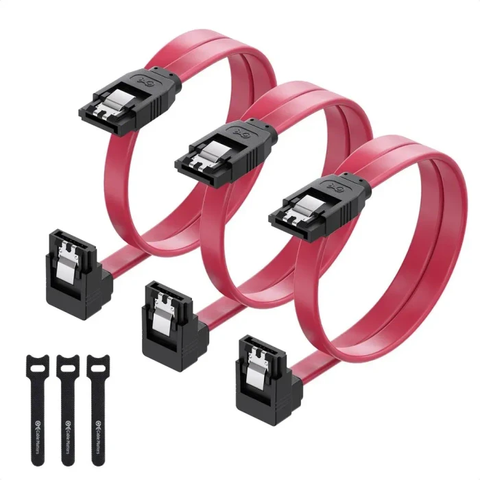 Cable Matters SATA 6Gb/s Kabel schwarz 0.45m gewinkelt mit Arretierung