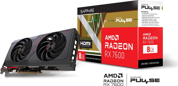 Sapphire Pulse Radeon RX 7600 OC, 8GB GDDR6, HDMI, 3x DP, lite retail