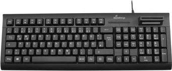 MediaRange kabelgebundene Tastatur mit Chip-Karten Terminal oben, schwarz, USB, DE