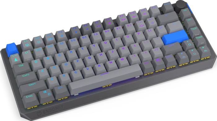 Endorfy Thock V2 75% Wireless, PBT, grau, LEDs RGB, hot-swap, Endorfy YELLOW, USB/Bluetooth, US