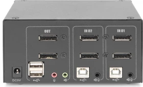 Digitus KVM-Switch, 2-Port, Dual-Display, 4K, DisplayPort, 2-fach KVM-Switch