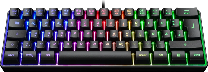 ISY IGK 3500 Mini Gaming Tastatur, schwarz, LEDs RGB, USB, DE