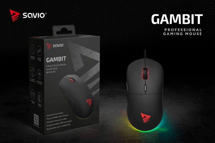 Savio Gambit RGB Gaming Mouse schwarz, USB