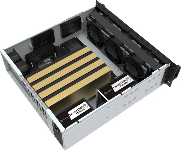 SilverStone RM31, Rackmount Server, schwarz/grau, 3HE, SFX-L