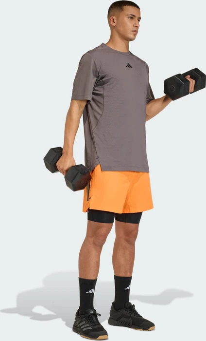 adidas D4T Primelift 3-Streifen Funktionsshirt kurzarm charcoal (Herren)