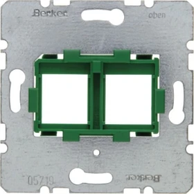 Berker Tragplatte mit grüner Aufnahme 2fach für Modular Jacks Modul-Einsätze