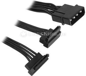 Cubitek Black Cobra Series 4-Pol Molex zu 2x SATA Adapter 30cm, schwarz