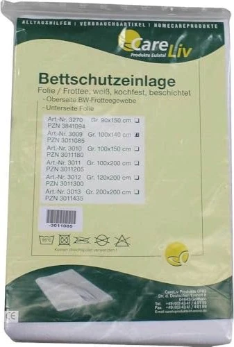 CareLiv Folie/Frottee Bettschutzeinlage, 100x140cm, 1 Stück