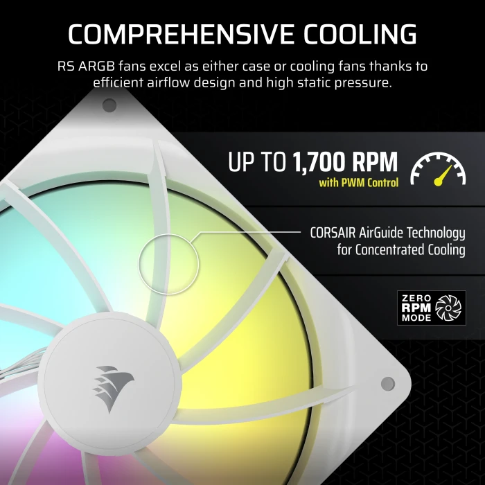 Corsair RS Series RS140 ARGB, weiß, 140mm, 2er-Pack