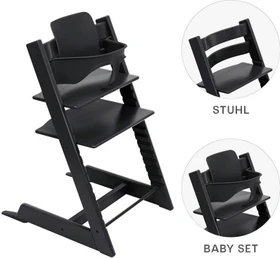 Stokke Tripp Trapp inkl. Baby-Set 2in1 Buche black
