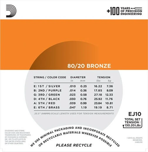 D'Addario 80/20 Bronze Extra Light